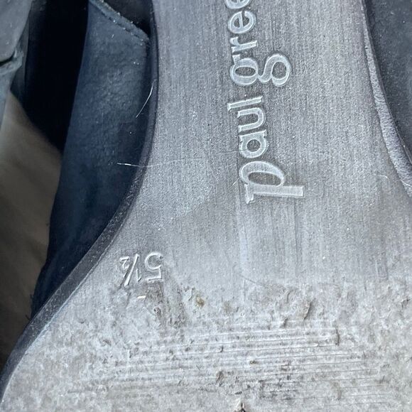 Paul Green Cayanne Black Nubuck Peep Toe Heeled Booties Sz 8 - Picture 5 of 7